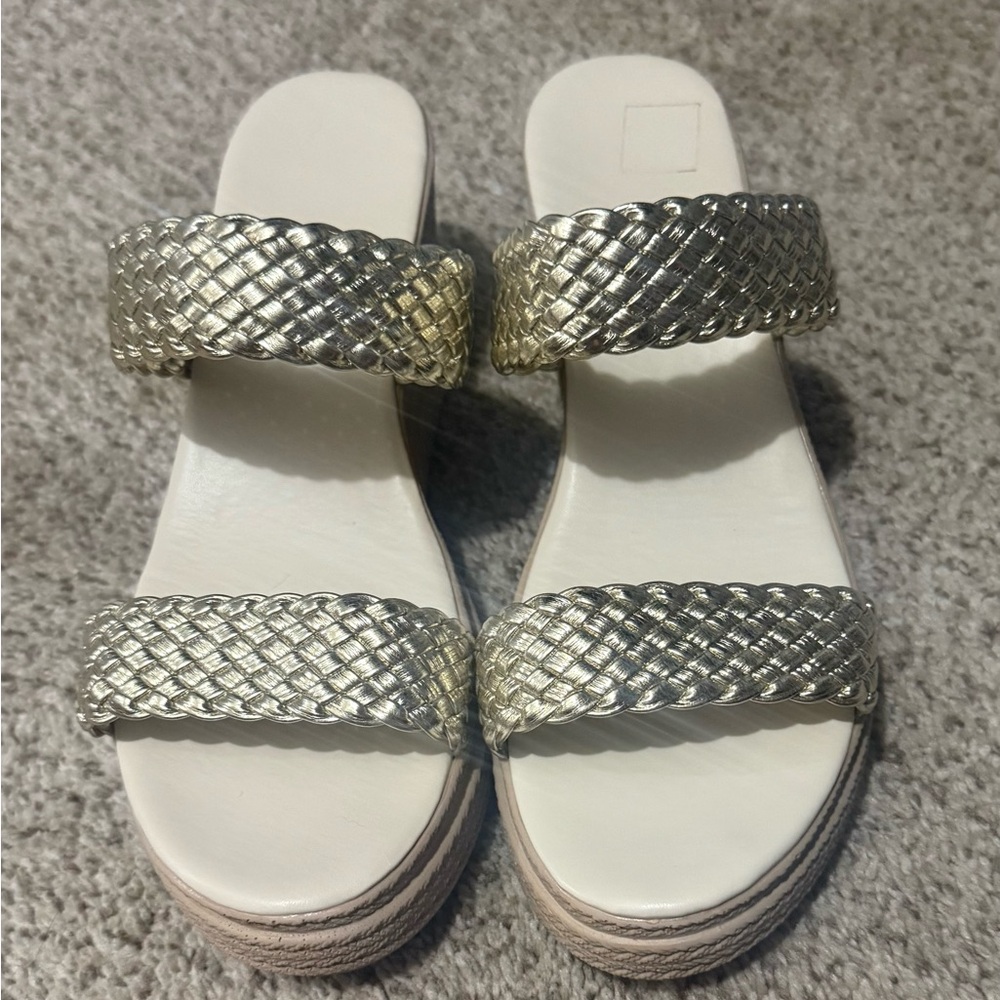 SHEIN Gold Double Strap Sandals